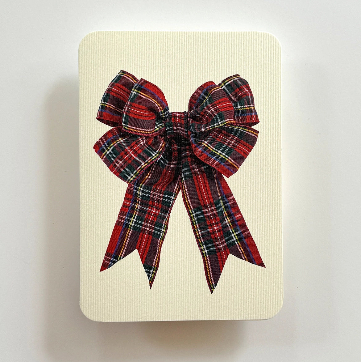 Tartan Bow Greeting Card