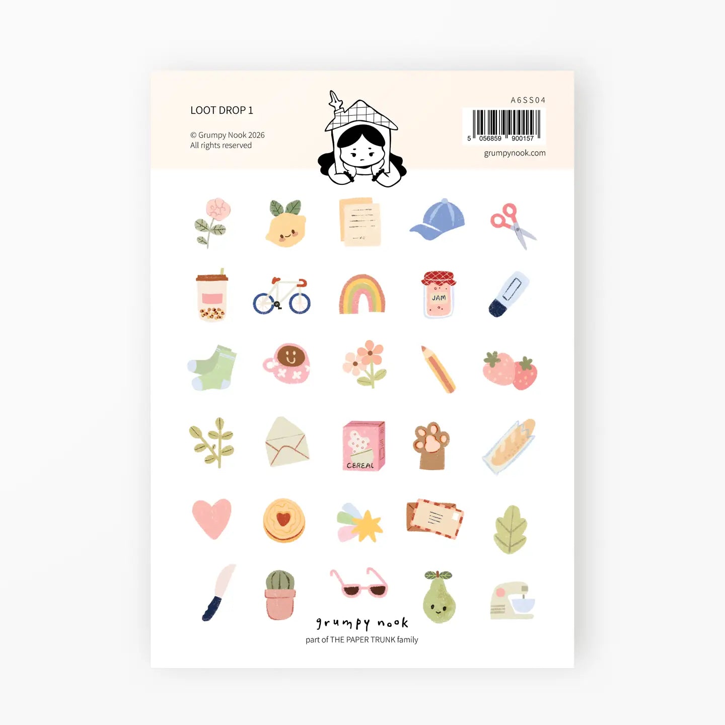 Grumpy Nook Sticker Sheet: Loot Drop 1