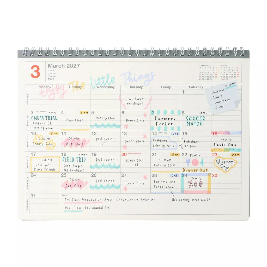Notebook Calendar 2027: Medium