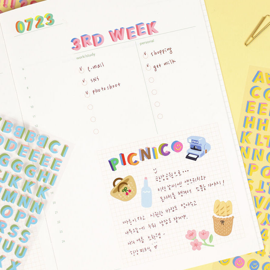 3D Fun Mix Alphabet & Number Stickers (10 OPTIONS)