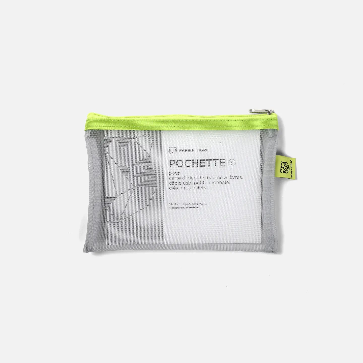 Mesh Pouch Small: Lime/Grey