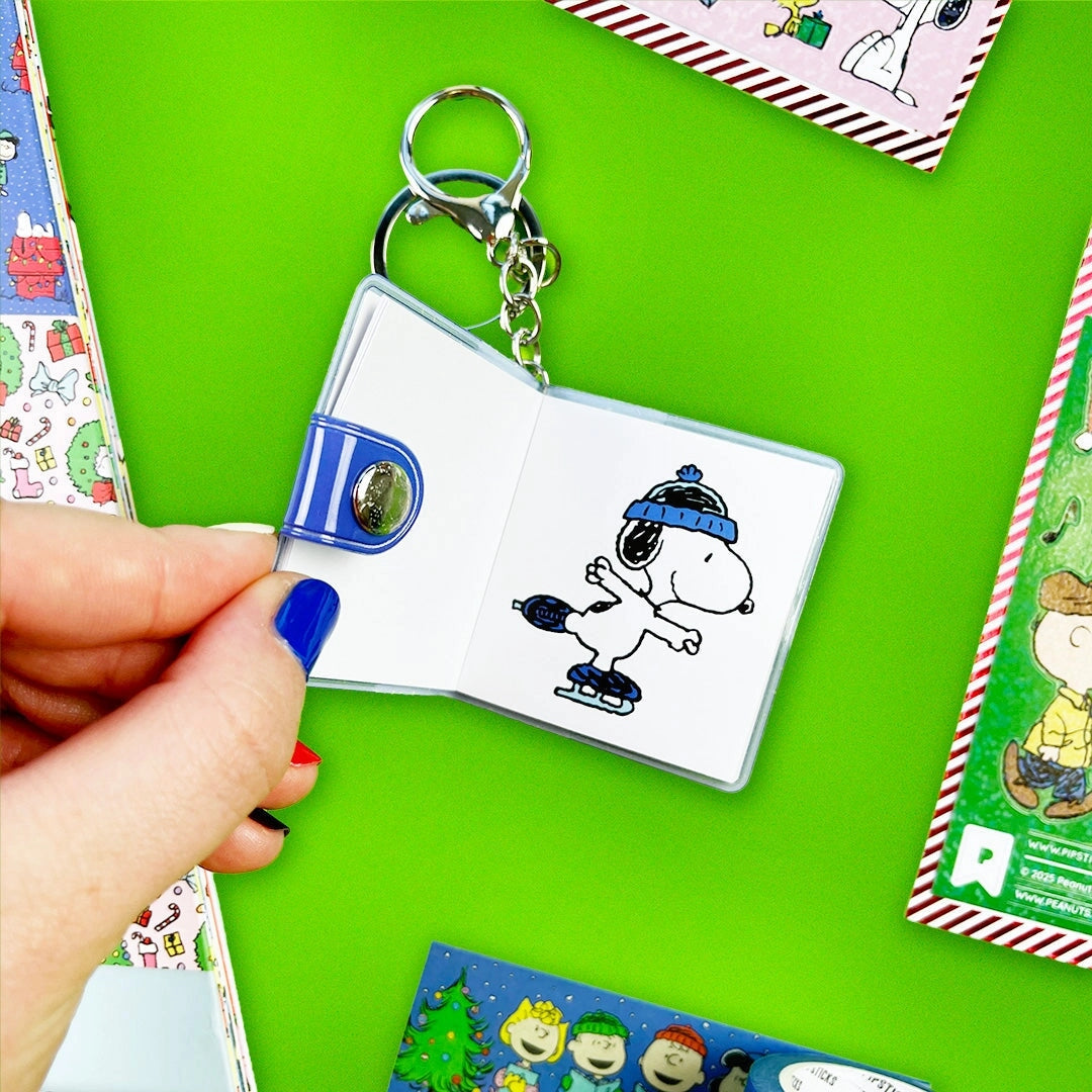 Snowy Snoopy Mini Sticker Book Keychain