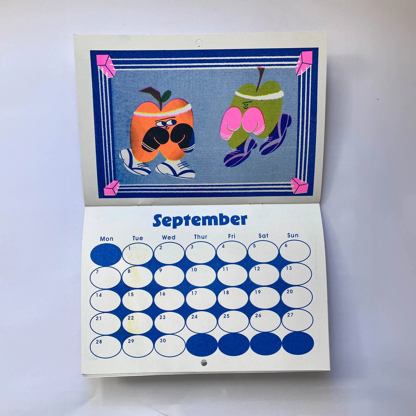 Seasonal Fruit and Veg Risograph 2026 Calendar