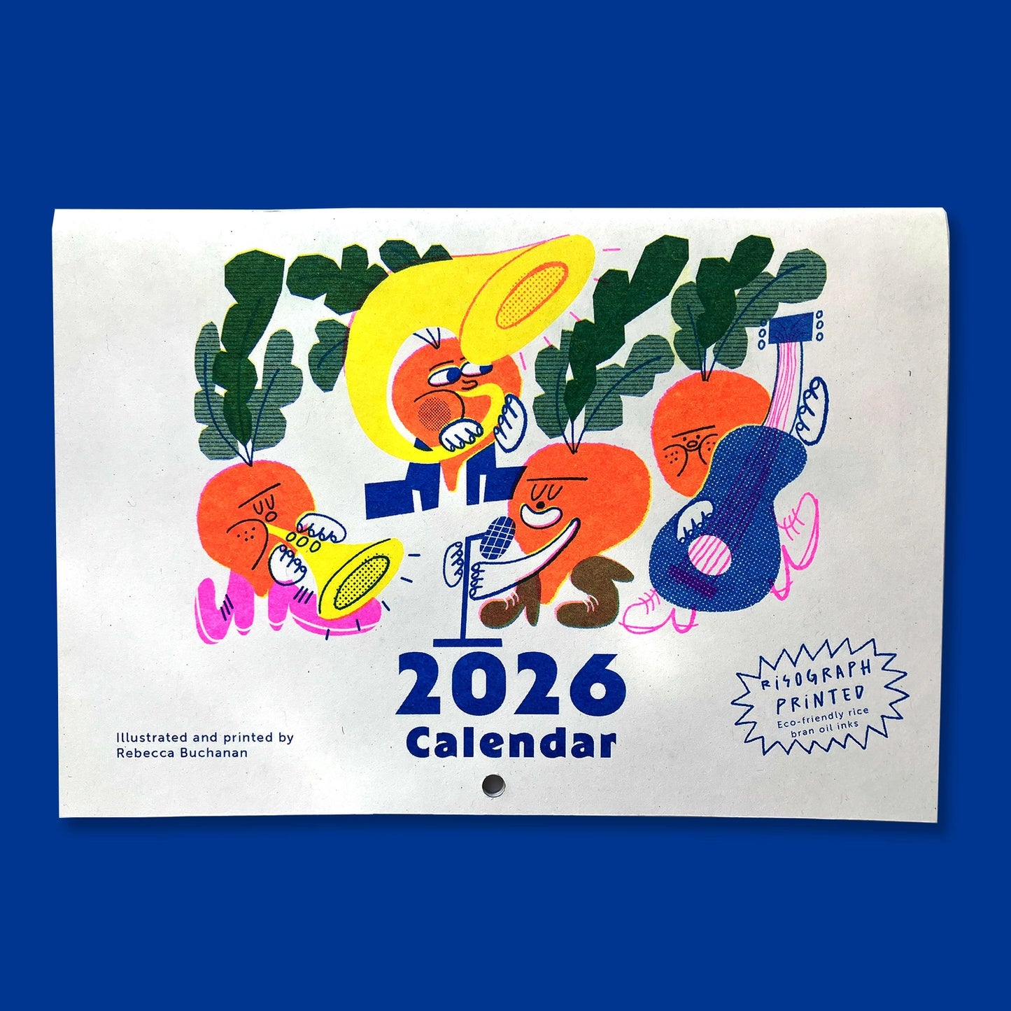 Seasonal Fruit and Veg Risograph 2026 Calendar