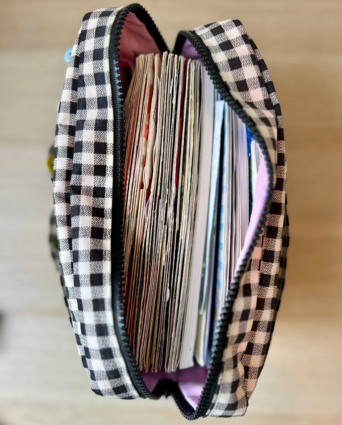 Shellflower Gingham Journal Pouch