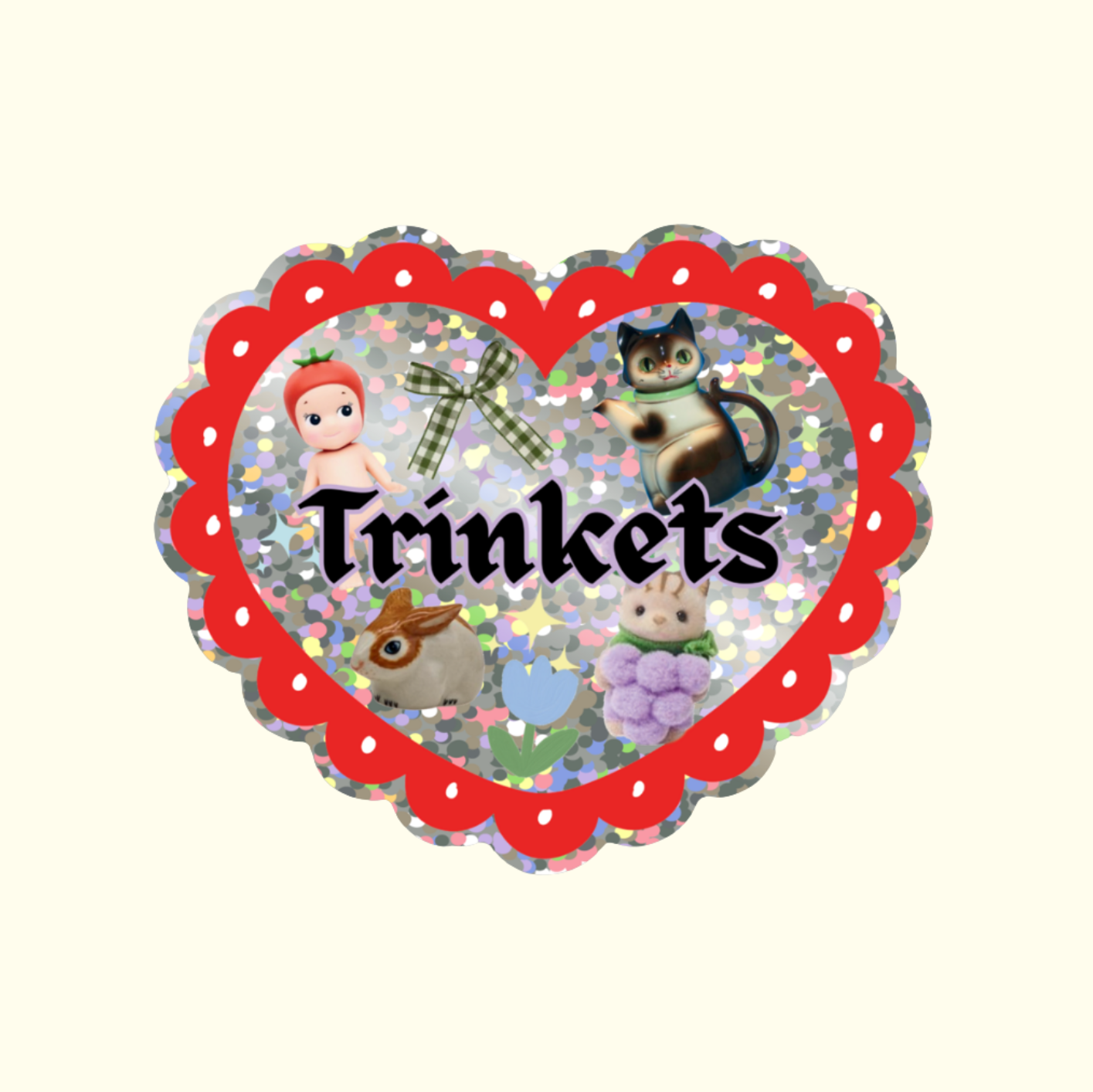 Glitter Vinyl Sticker: Trinkets