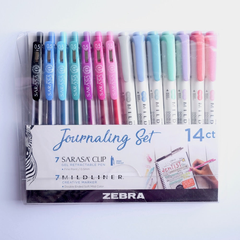 Zebra Pen Journaling Set - 7 Mildliner Highlighters 7 Sarasa Clip