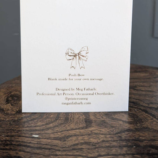 Bow Keepsake Card | Gold Embossed Art Card