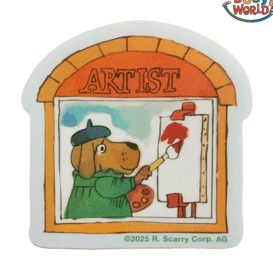 3P4 x Richard Scarry Vinyl Sticker: Art Shop