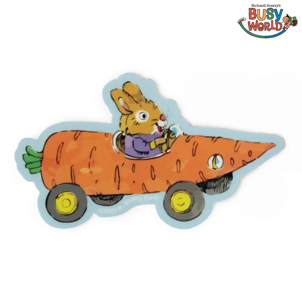 3P4 x Richard Scarry Vinyl Sticker: Carrot Car
