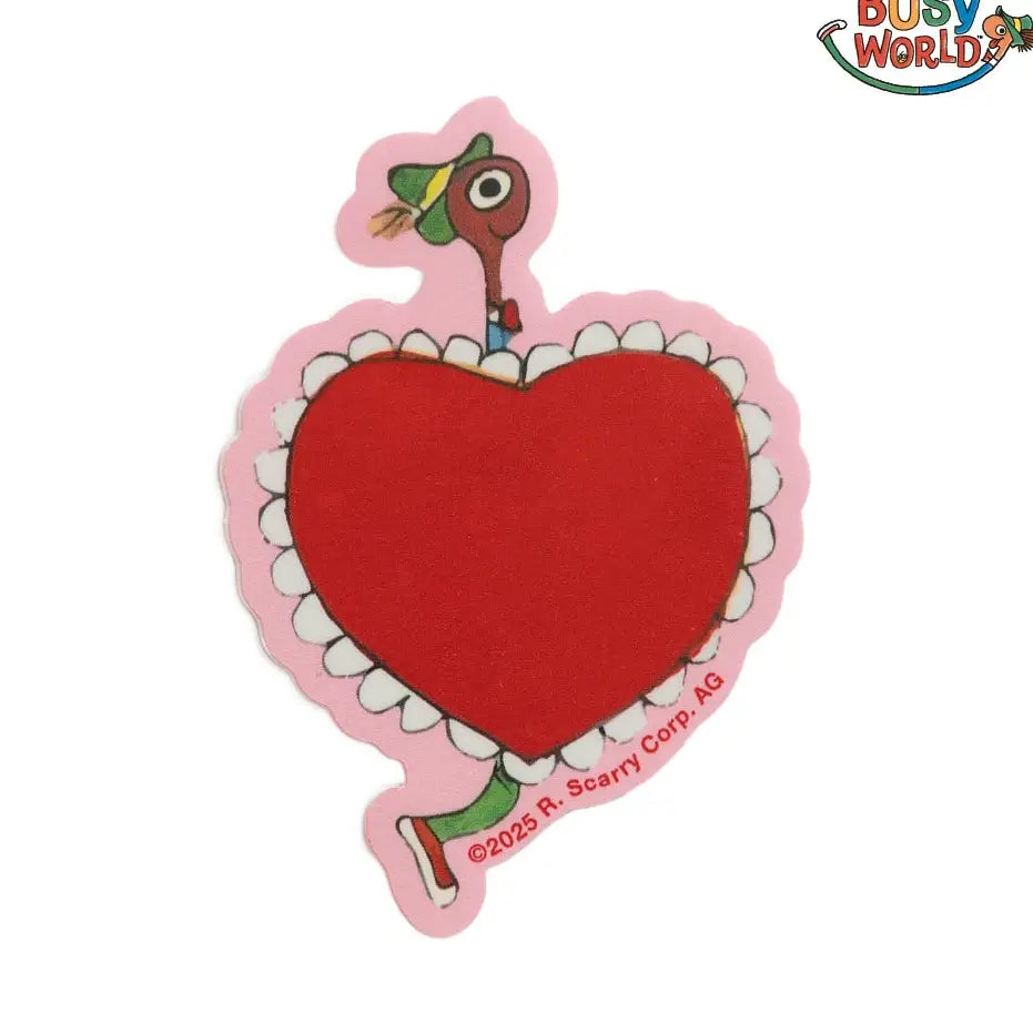 3P4 x Richard Scarry Vinyl Sticker: Lowly Heart Doily