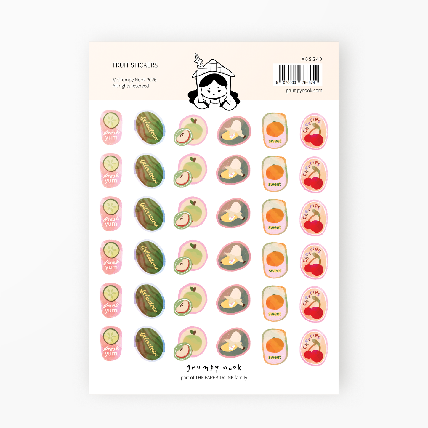 Fruit Stickers Sheet