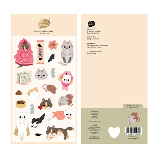 Grumpy Nook Deco Sticker Sheet: Cats