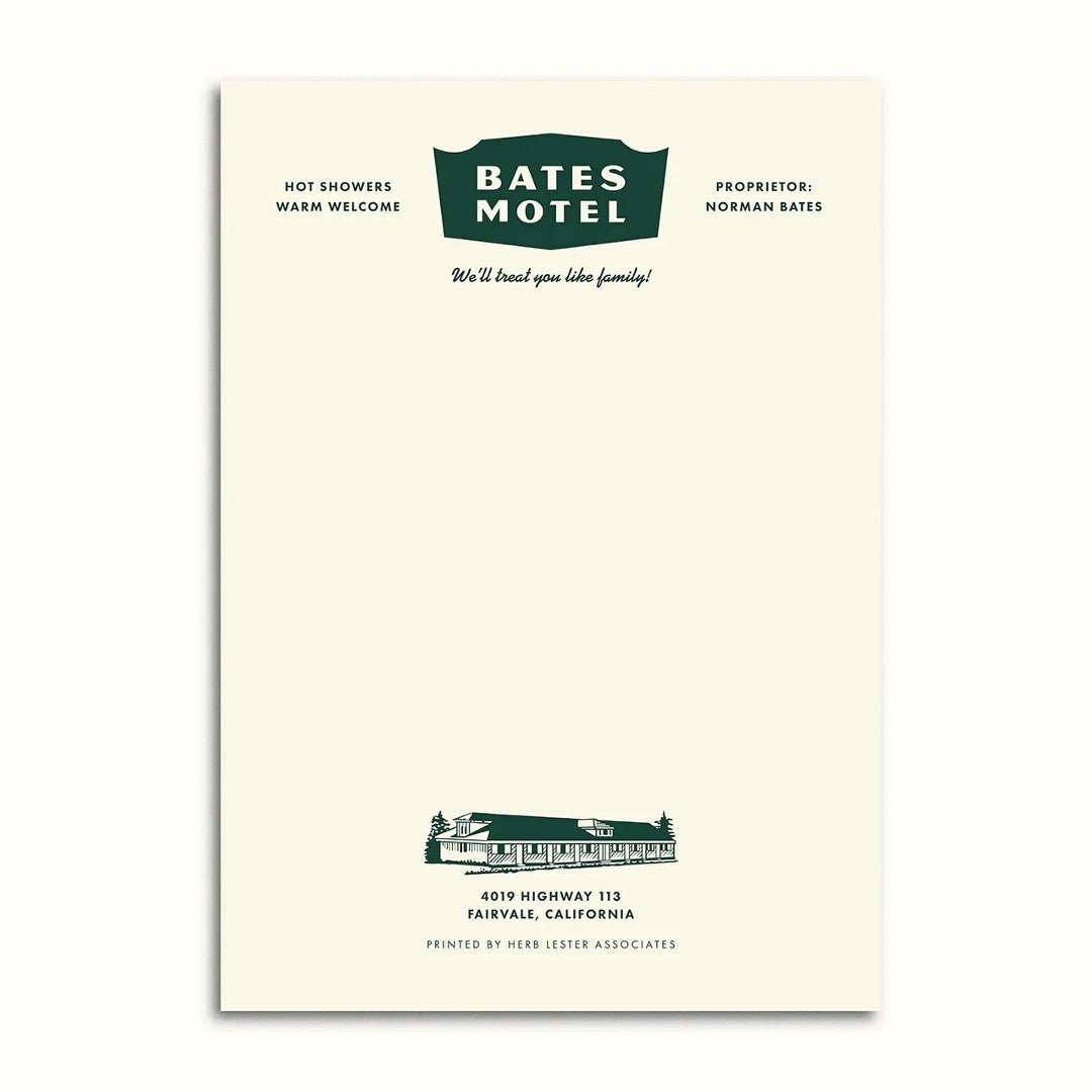 Fictional Hotel Notepad: Bates Motel