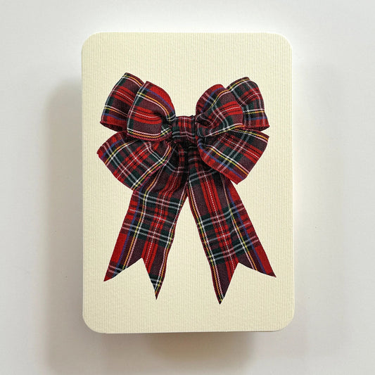 Tartan Bow Greeting Card