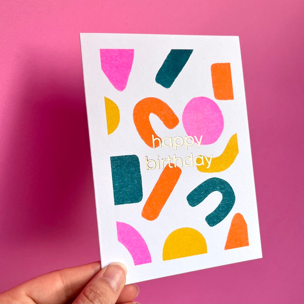 Happy Birthday Card | Confetti Shapes