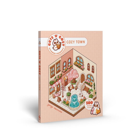 Cute 'n' Cozy Sticker Therapy Book: Cozy Town