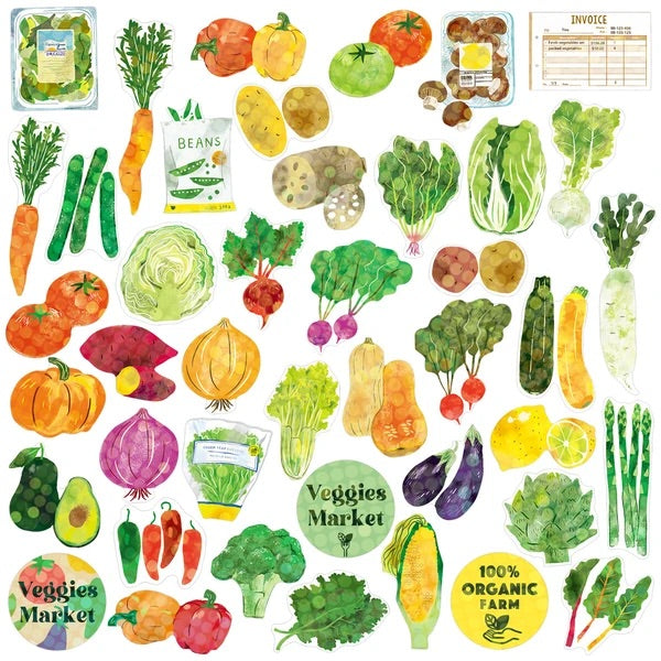 Mini Decoration Sticker Box: Vegetables