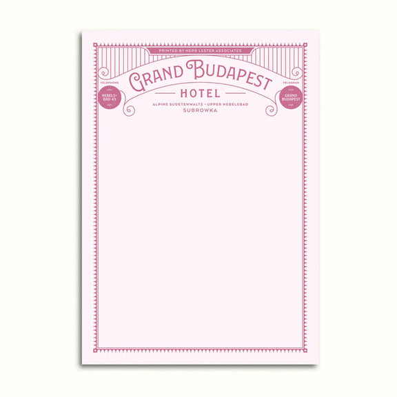 Fictional Hotel Notepad: Grand Budapest Hotel – The Stationer