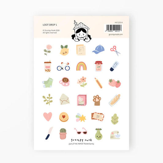 Grumpy Nook Sticker Sheet: Loot Drop 1