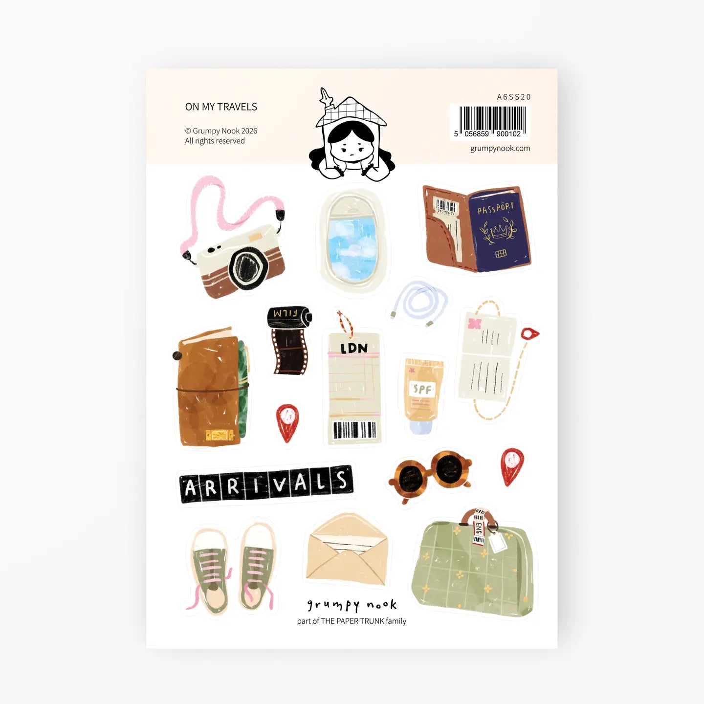 Grumpy Nook Sticker Sheet: On My Travels