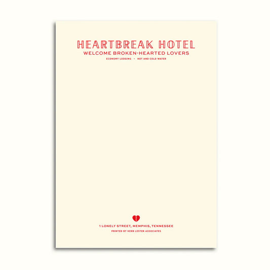 Fictional Hotel Notepad: Heartbreak Hotel