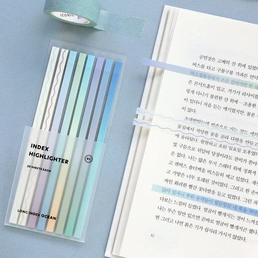 Index Long Highlighter Strips (VARIOUS COLOURS)