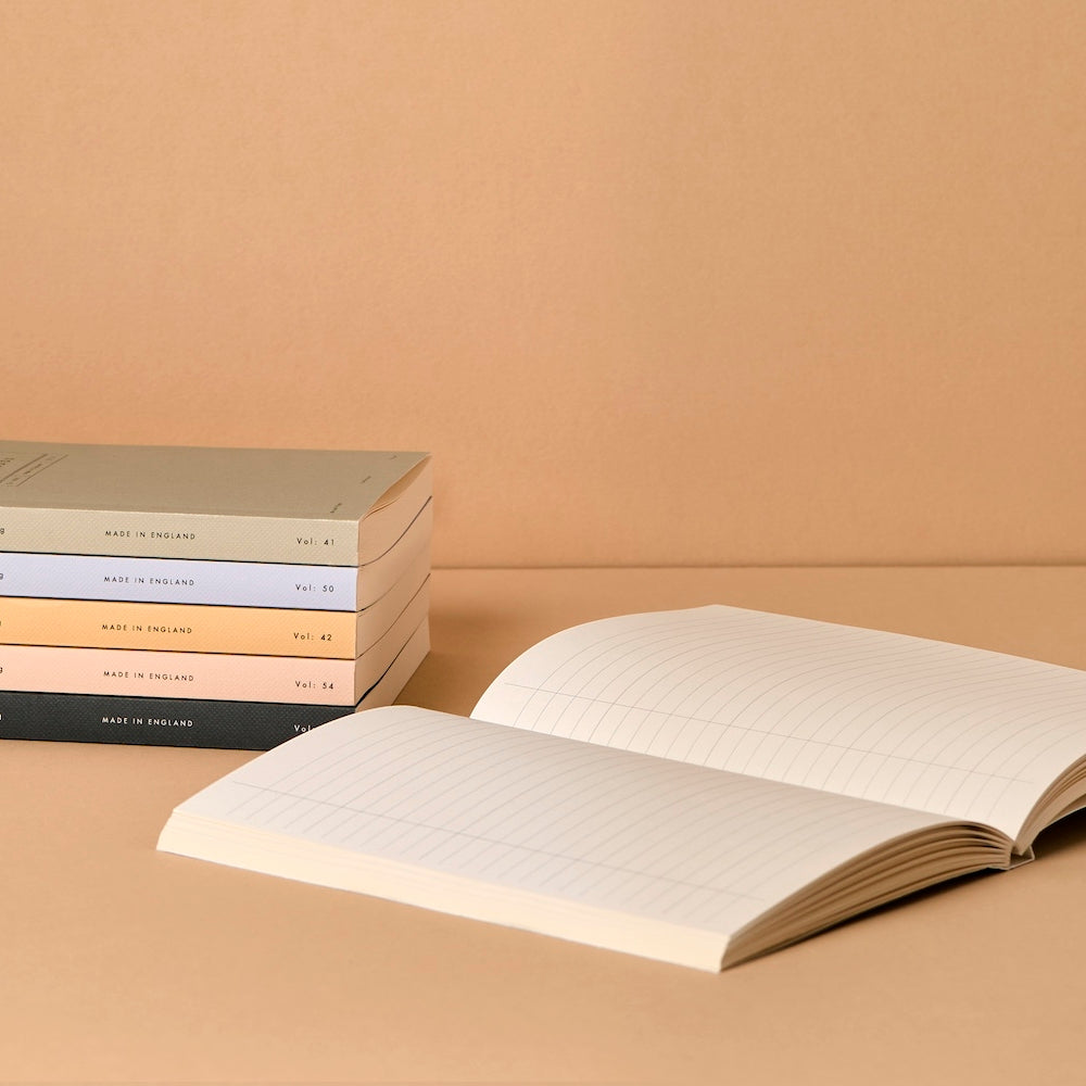 Katie Leamon Ruled Lay Flat Notebook: Burgundy Stripe