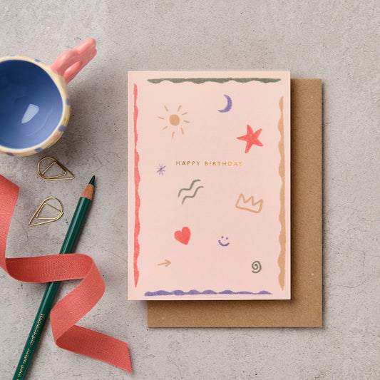 Happy Birthday Doodle Human Card