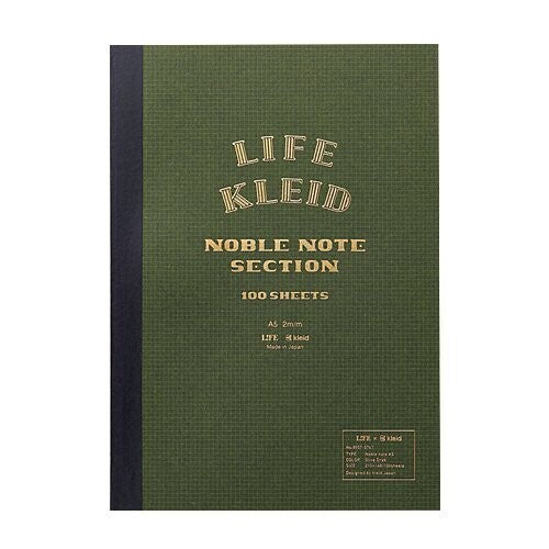 Life x Kleid Noble Notebook: A5 Grid Olive