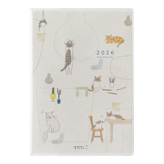 Midori Pocket Diary 2026: Cat (A6 or B6)