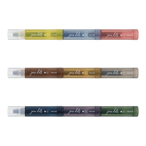 Midori Connecting Pen Join Dots 3-pack: Grayish Tone