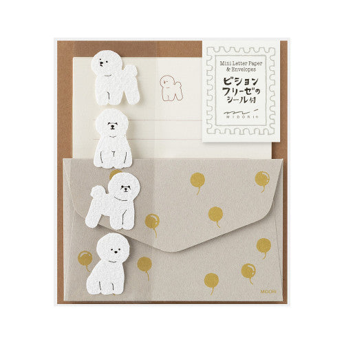 Midori Letter & Sticker Set: Bichon Frise (small or mini)