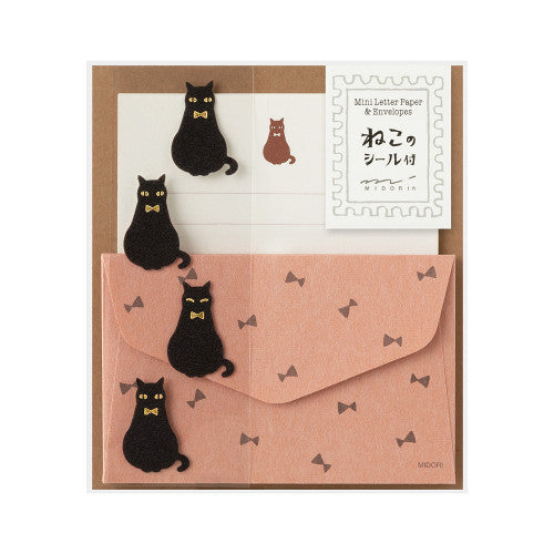 Midori Letter & Sticker Set: Cat (small or mini)