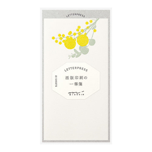 Midori Letterpress Memo Sheets: Yellow Bouquet
