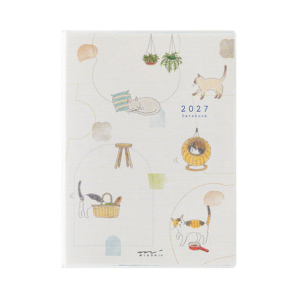 Midori Pocket Diary 2027: Cat (A6 or B6)