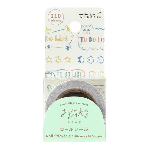 Midori Yuru Log Sticker Roll: List