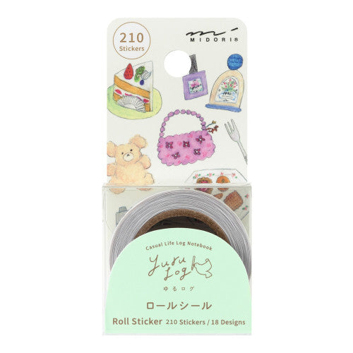 Midori Yuru Log Sticker Roll: Motifs