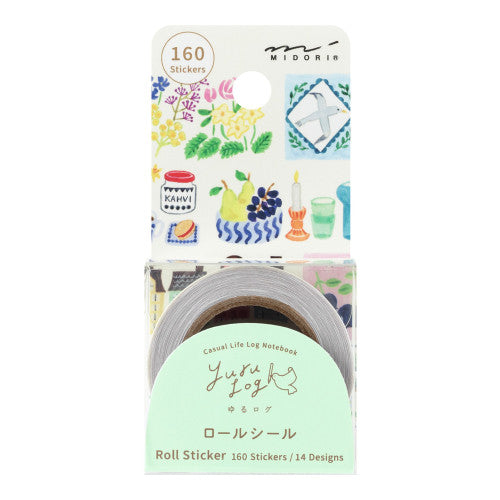 Midori Yuru Log Sticker Roll: Stamps