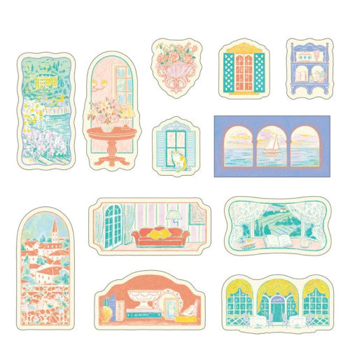 Midori Yuru Log Sticker Roll: Window View