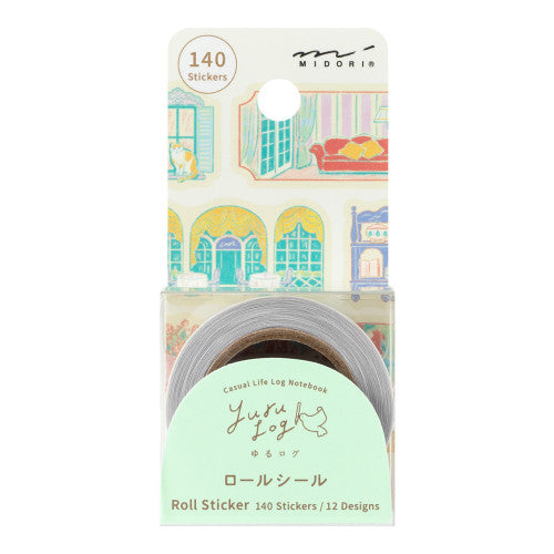 Midori Yuru Log Sticker Roll: Window View