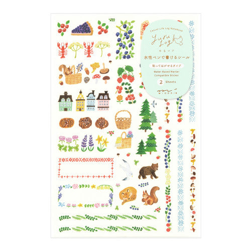 Midori Yuru Log Sticker Set: Scandinavia