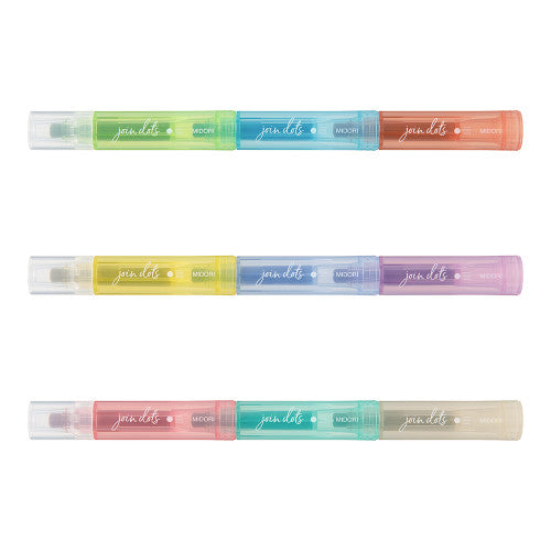 Midori Connecting Pen Join Dots 3-pack: Light Tone
