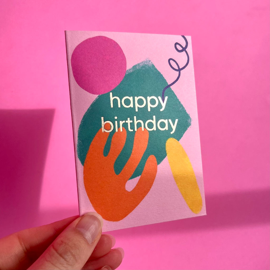 Happy Birthday Mini Card | Coral