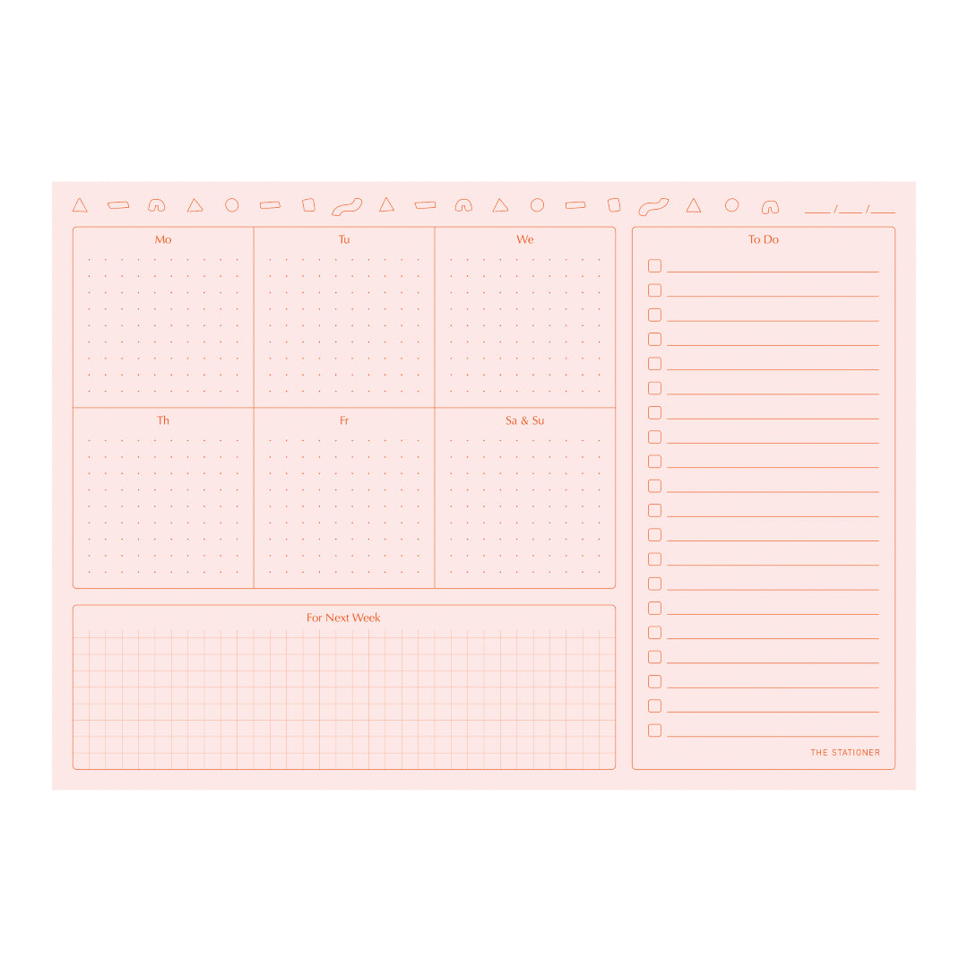 Mini Shapes Weekly Planner Pad: A5 (2 colours available)
