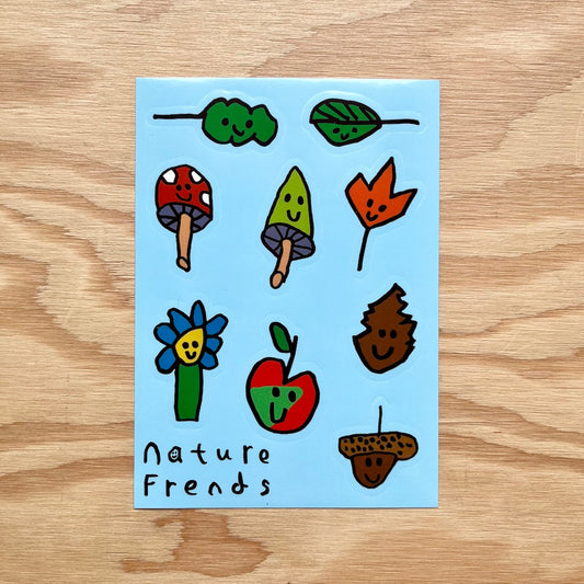 'Nature Frends' Sticker Sheet (designed by my 7 year old!)