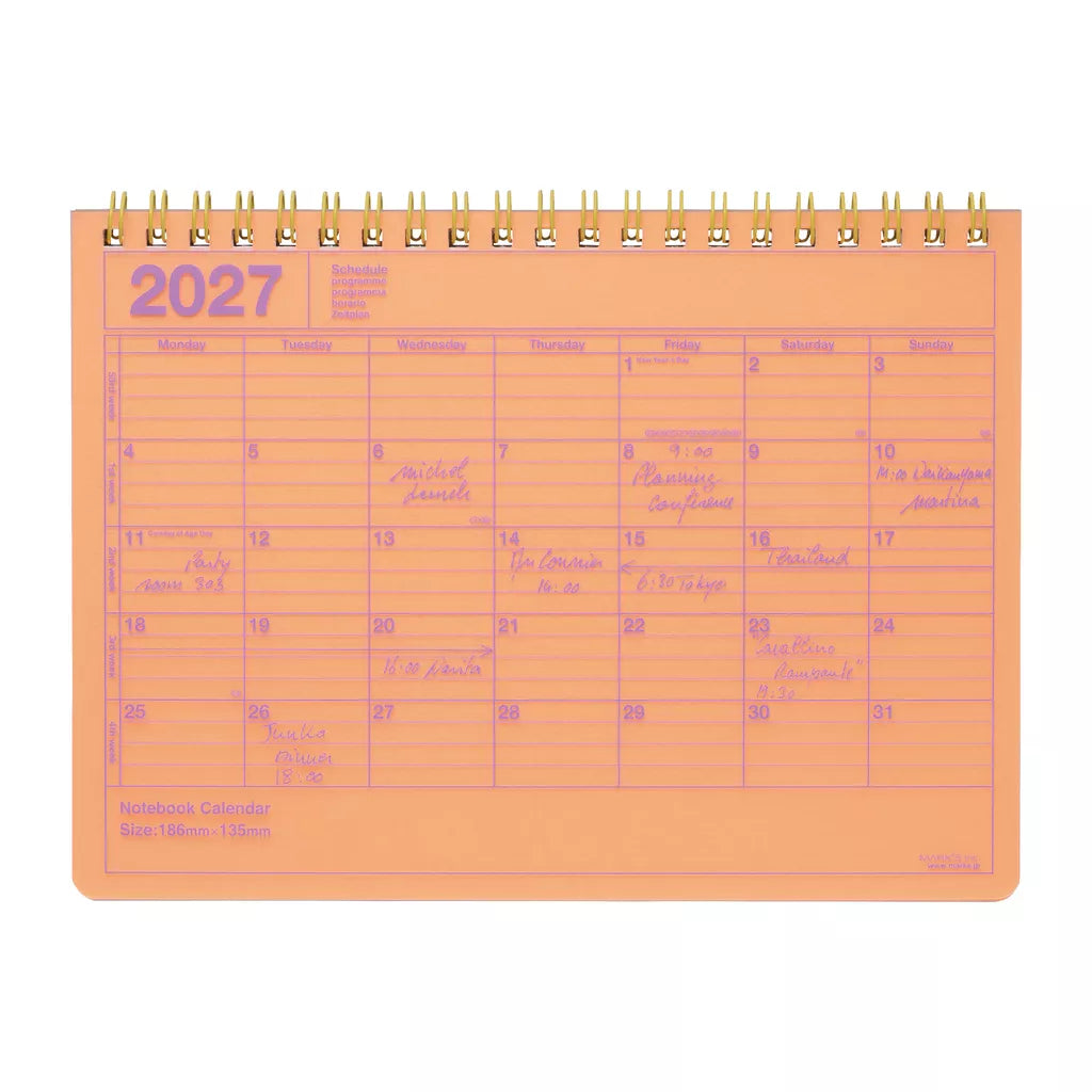 Notebook Calendar 2027: Small