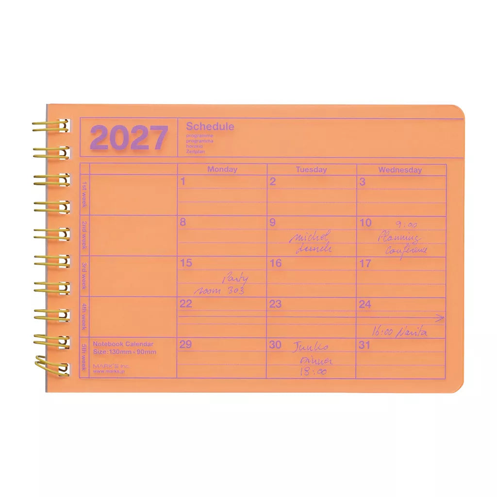 Notebook Calendar 2027: Extra Small