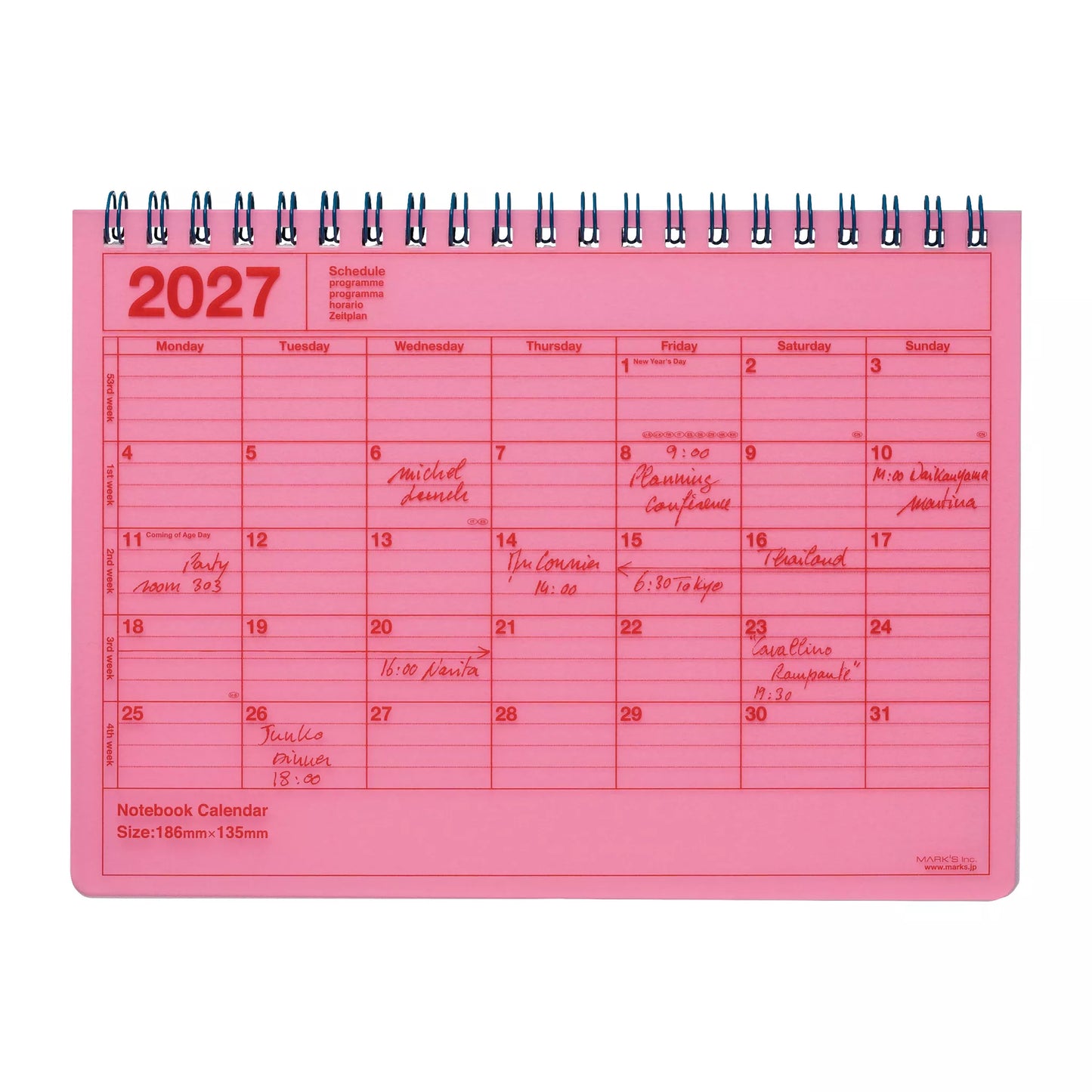 Notebook Calendar 2027: Small