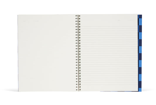 Nela Notebook Large: Blue Check